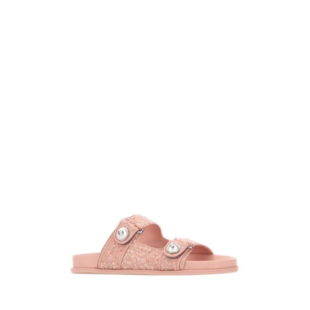Jimmy Choo Women Pink Boucle Fayence Slippers - Picture 2 of 2